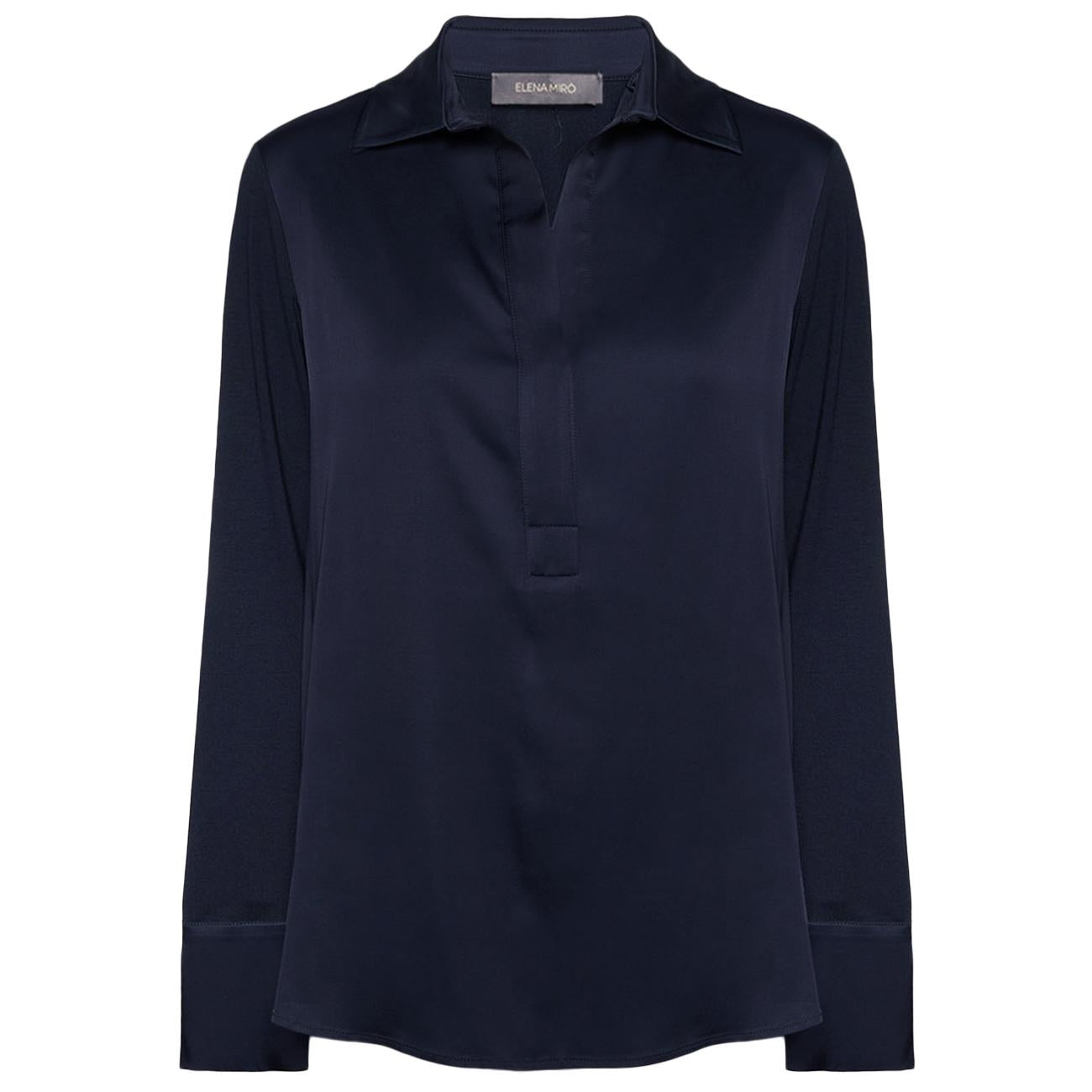 ELENA MIRO' T-shirt Polo In Due Tessuti G247Z200625N 034 BLU 
