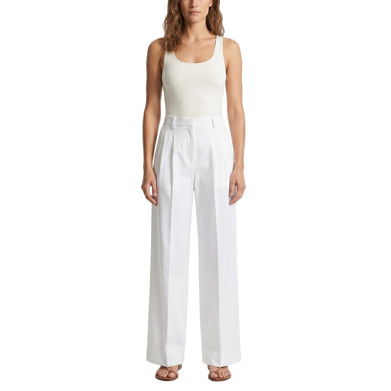 MASCHERONI Pantalone A Gamba Larga Con Pinces 2974 OTTICO 