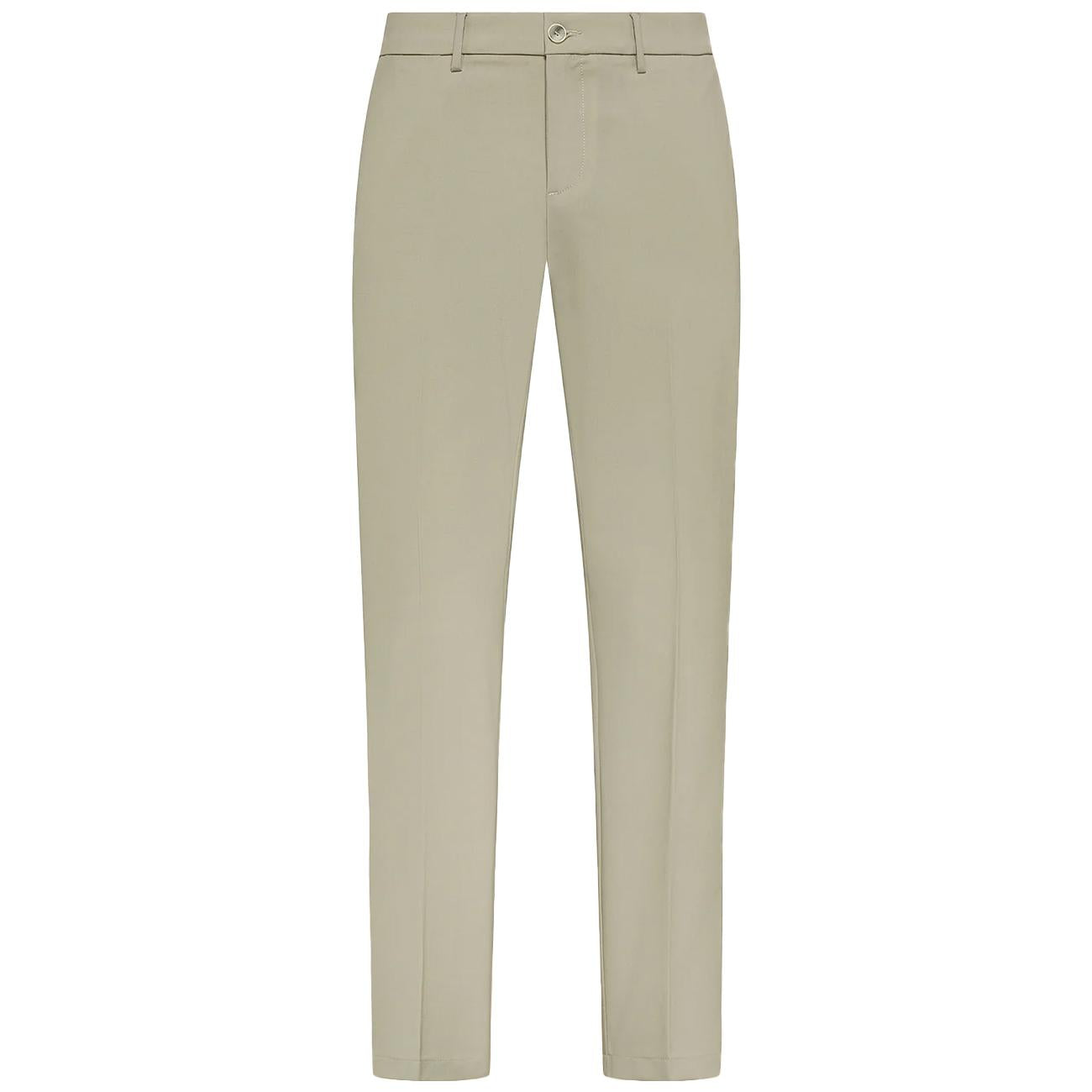 CRUNA PANTALONI SLIM TAPERD FIT CINTURA ELASTICA IN TELA DI LANA MITTE1714 122 BEIGE 