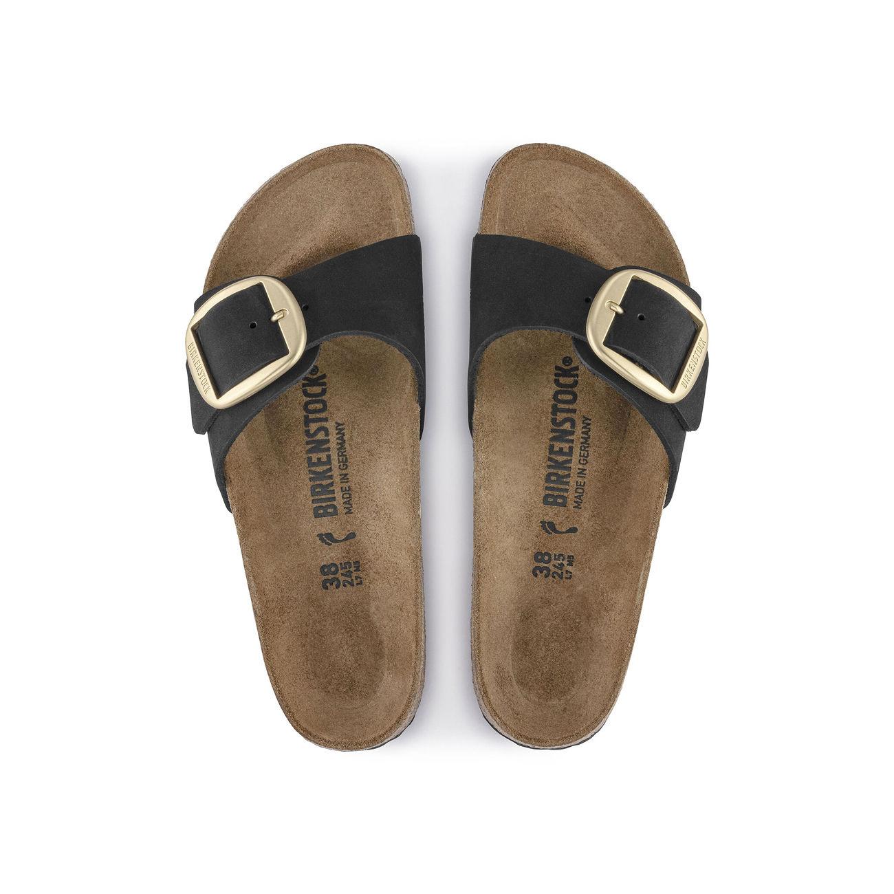 MADRID BIGBUCKLE NUBUCK LEATHER CALZ. S BIRKENSTOCK 1023373 BLACK BIRKENSTOCK 