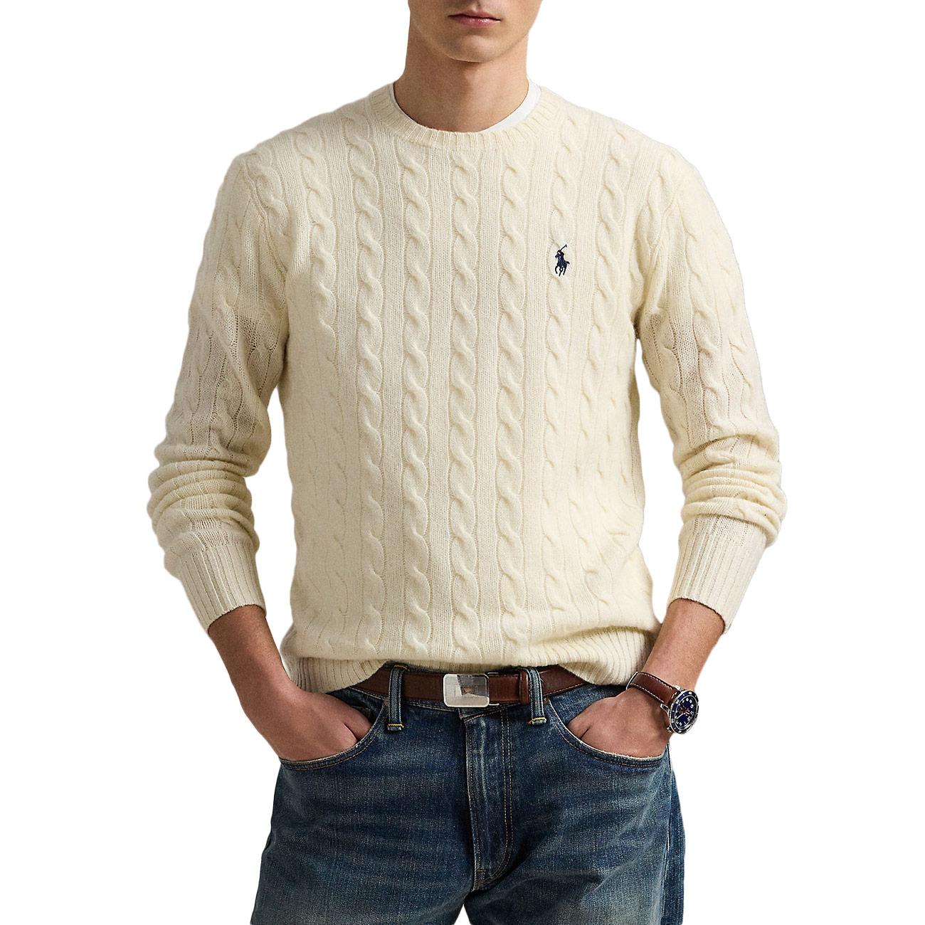 Maglia In Lana E Cashmere A Trecce 710876762 010 ANDOVER CREAM POLO RALPH LAUREN 