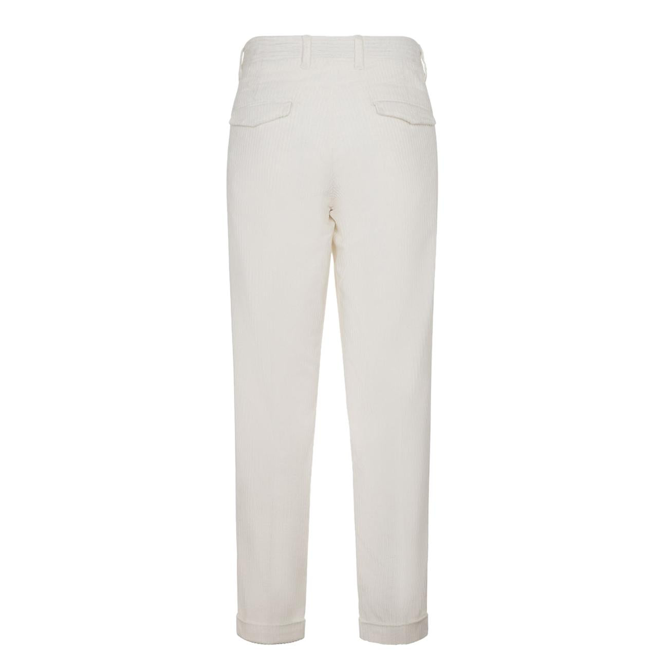 Pantalone One Pince Velluto Uomo Latte MK795117 LATTE MARKUP 