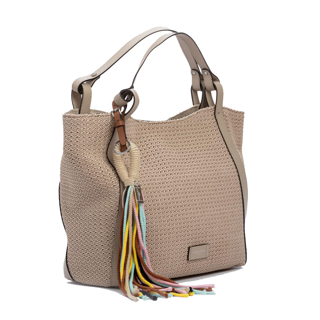 Borsa Jade In Pelle E Tessuto Donna Vapore BS9525/TRC/VEL 7282VAPORE GIANNI CHIARINI 