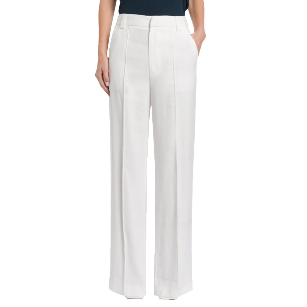 Pantaloni Abby Wide Leg In Garbardina Di Viscosa DP883 IF0049D XXX 001 LATTE DONDUP 