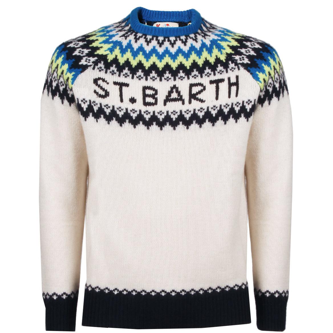 Maglione Girocollo Nordic Icelandic Uomo Bianco HER0014/00133C BIANCO MC2 SAINT BARTH 
