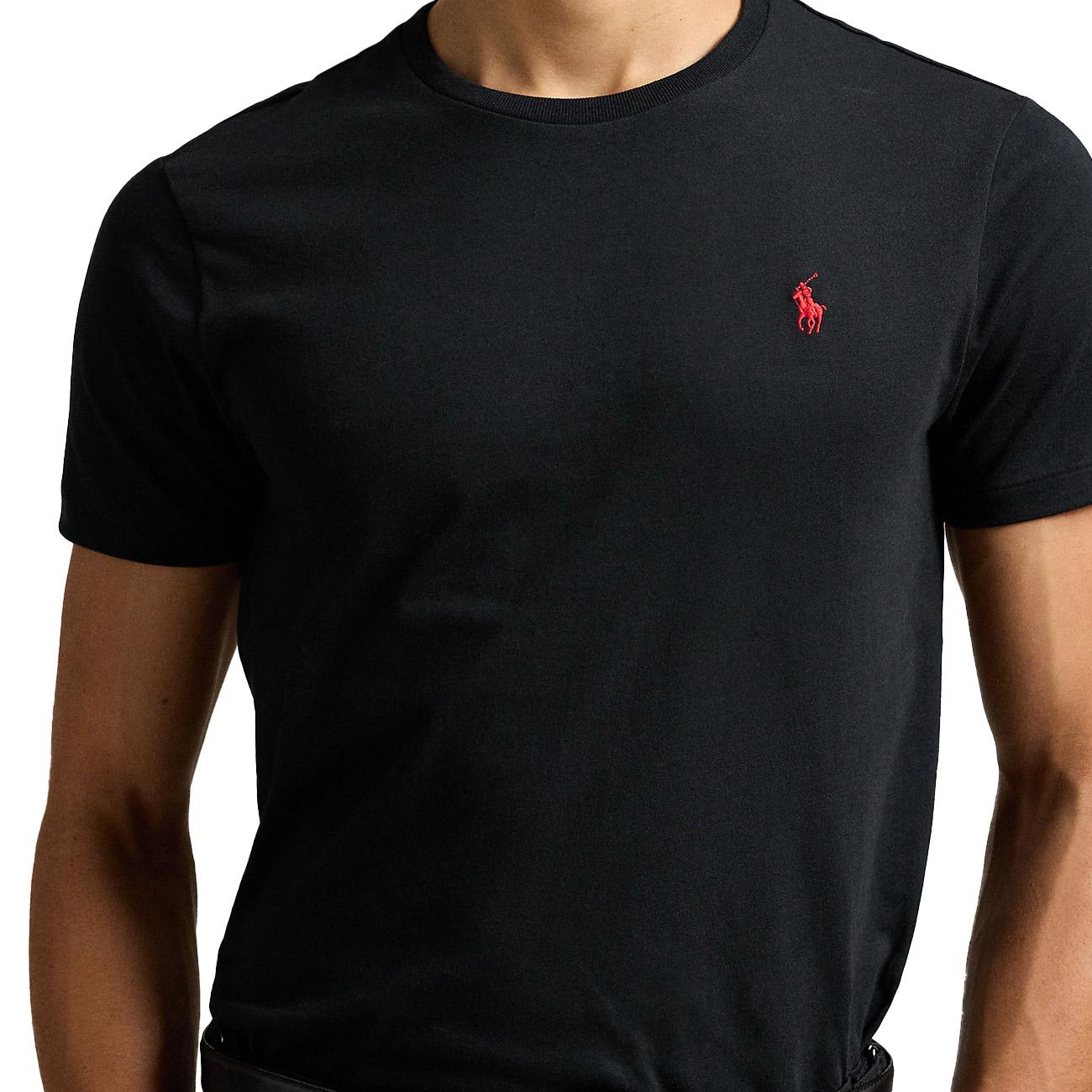 T-Shirt Girocollo In Jersey Slim Fit 710680785 001 RL BLACK POLO RALPH LAUREN 