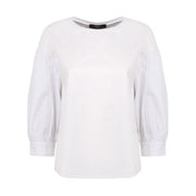 MAX MARA WEEKEND T-Shirt Sax Con Scollo A Barca E Maniche In Popeline Donna Bianco MM/SAX 001BIANCO 