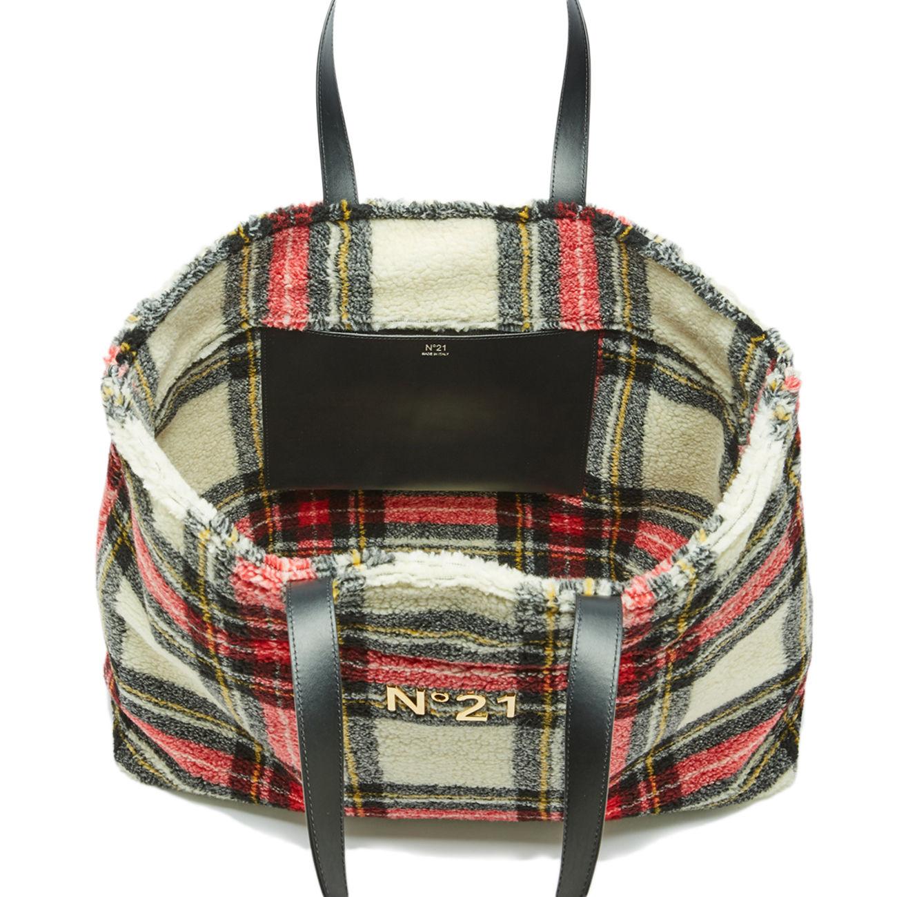Borsa Shopper Tartan Donna Nero Rosso Bianco N21/21IBP0855CHK0 CH01NERO/ROSSO/BIANCO N°21 