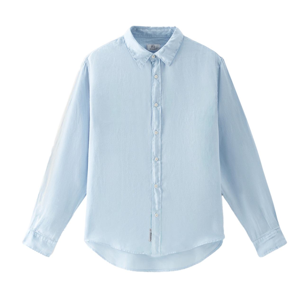 Camicia Di Lino Uomo Pale Indigo CFWOSI0113MRUT3372 30052 PALE INDIGO WOOLRICH 