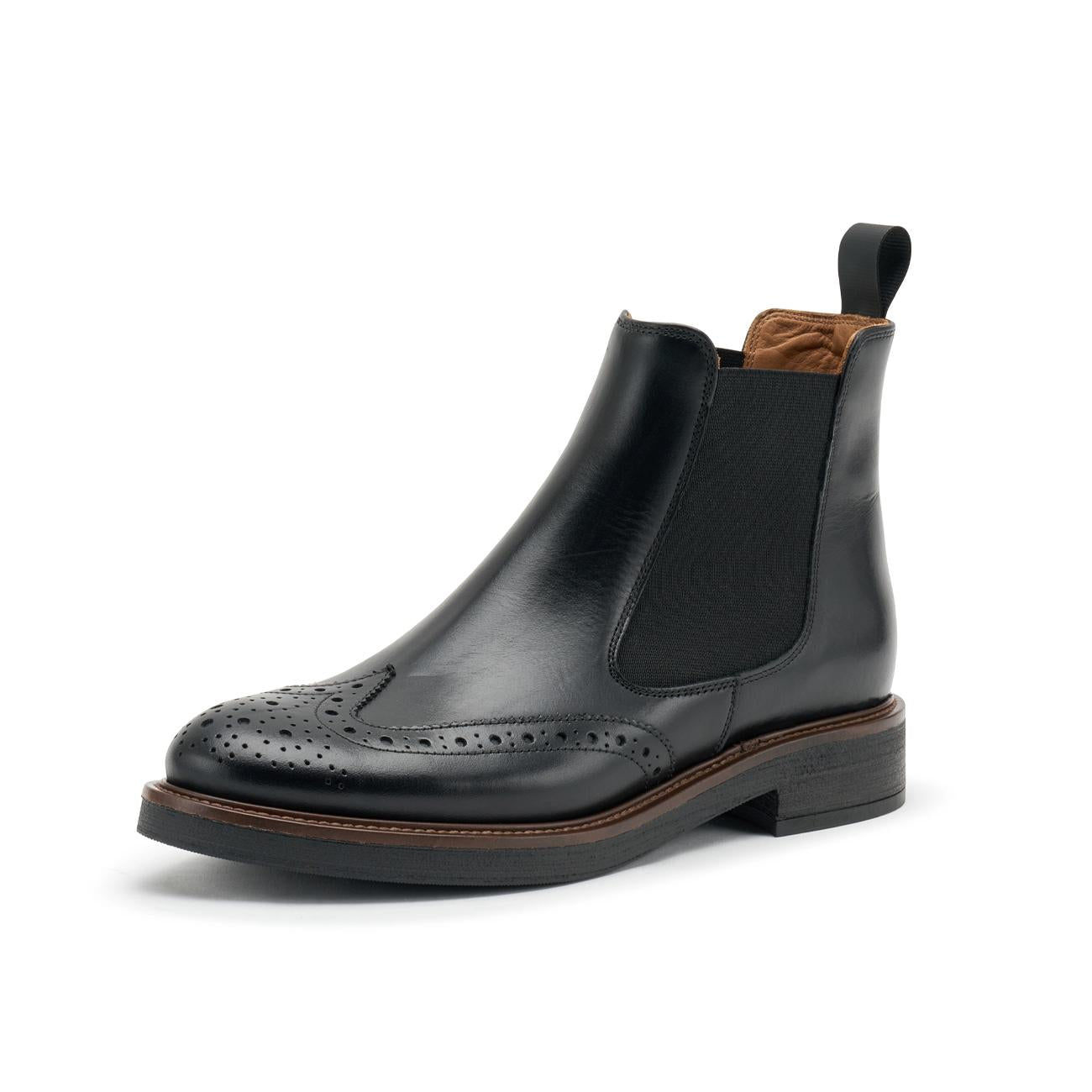 Stivaletti Chelsea In Pelle Donna Nero 96N6 NERO FRAU 