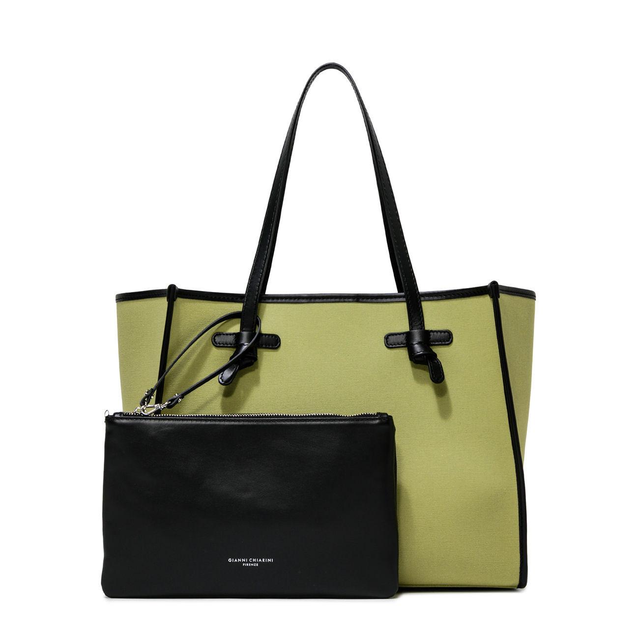BORSA D. MARCELLA IN TESSUTO E PELLE GIANNI CHIARINI BS6850/23PE/CNV/SE 12918/APPLE GREEN/LAGOON GIANNI CHIARINI 