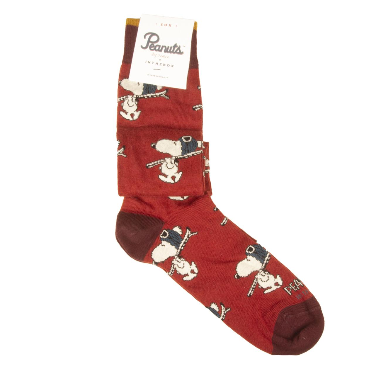 Calze Snoopy Ski All Over Unisex Rosso FW230018A 10 ROSSO SOX IN THE BOX 