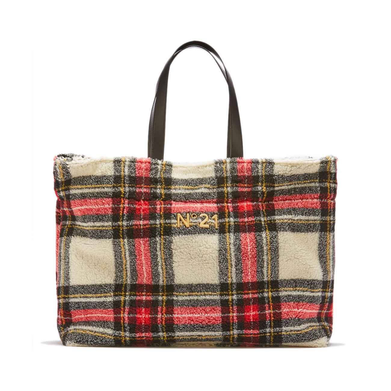 Borsa Shopper Tartan Donna Nero Rosso Bianco N21/21IBP0855CHK0 CH01NERO/ROSSO/BIANCO N°21 