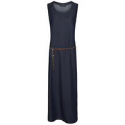 Abito A Canotta In Chambray Con Cintura Gioiello 7461P0000269N 034 BLU ELENA MIRO' 