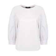 T-Shirt Sax Con Scollo A Barca E Maniche In Popeline Donna Bianco MM/SAX 001BIANCO MAX MARA WEEKEND 