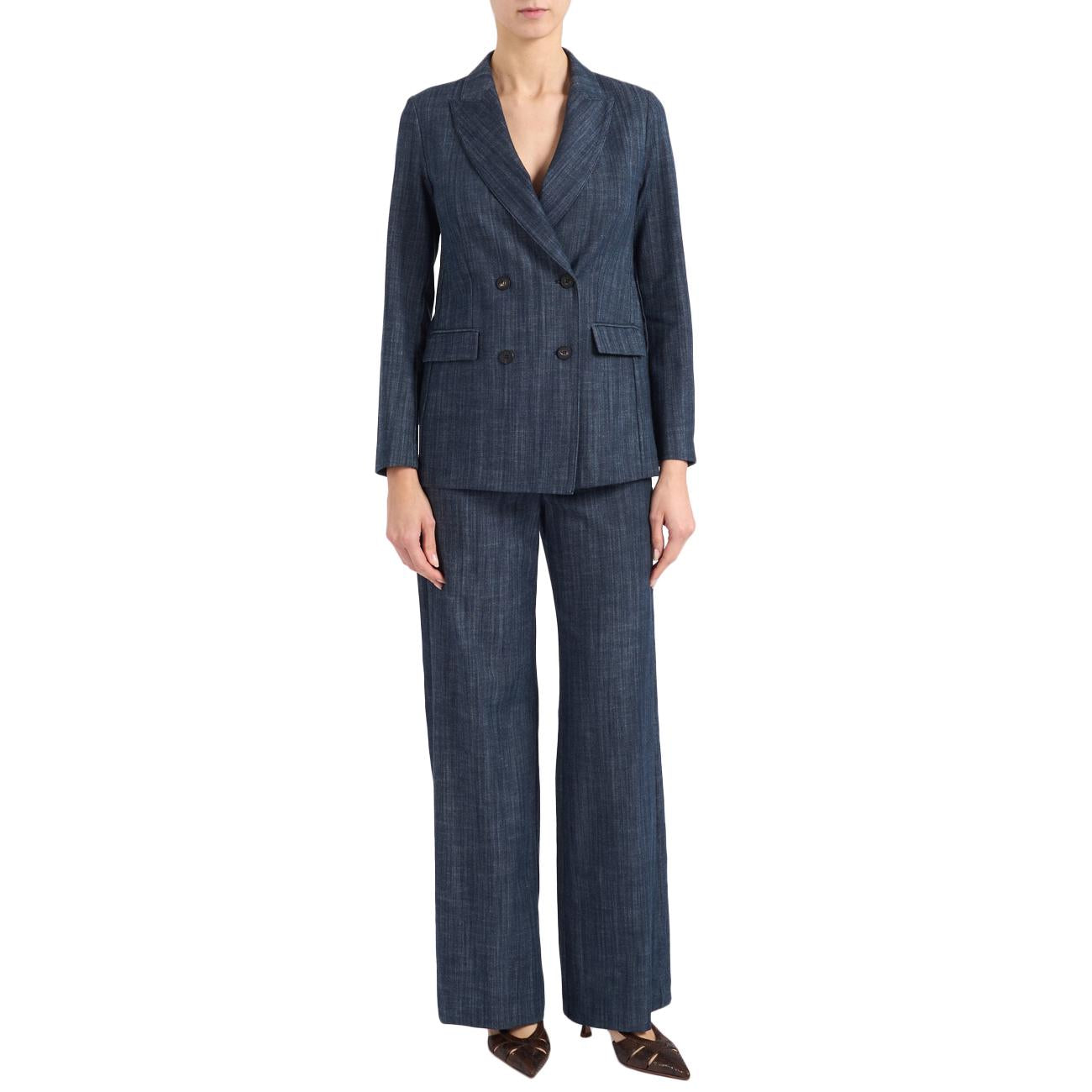 GOODMATCH Blazer Doppiopetto Drill Cotone Stretch AB5135 U79 DENIM BLUE 