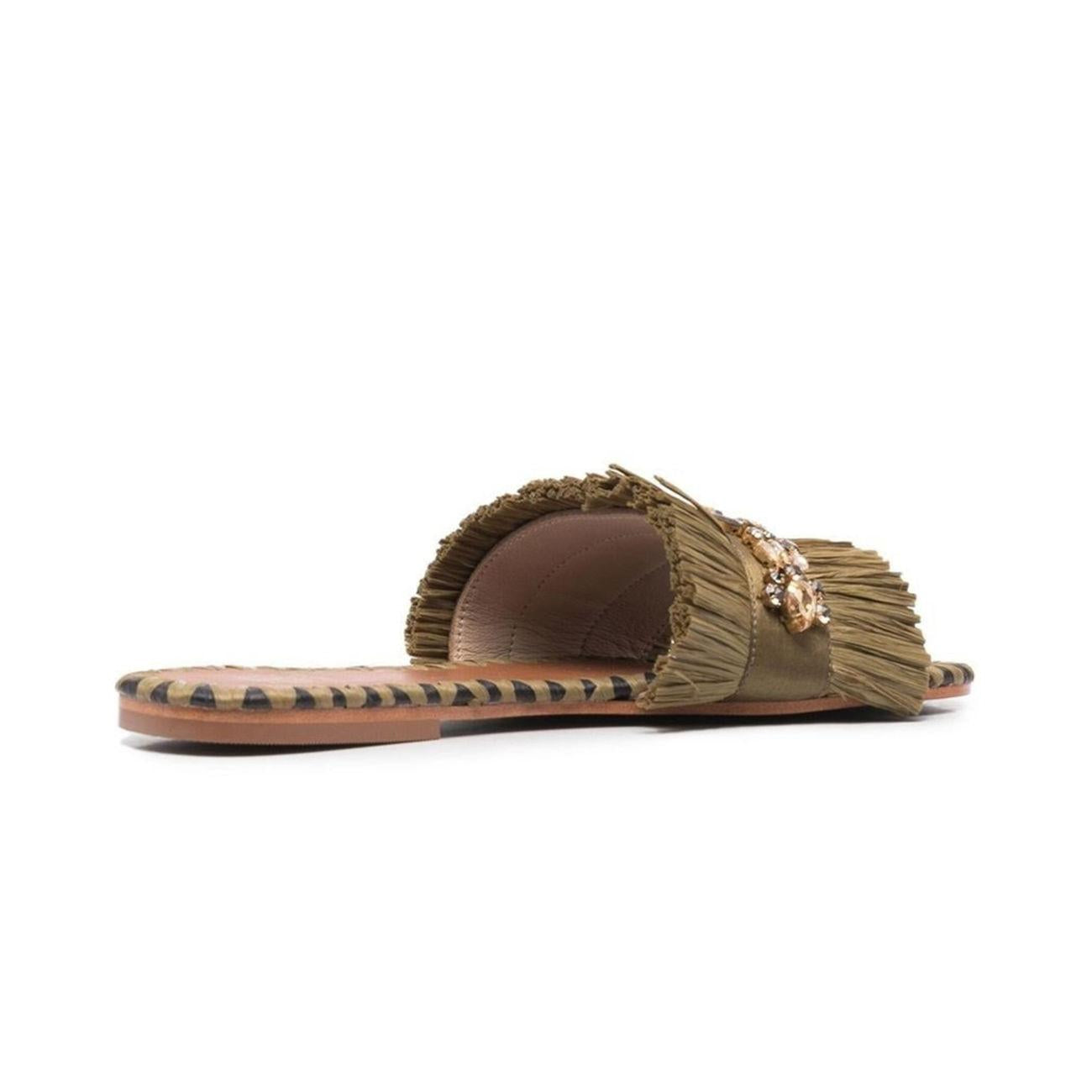 Sandali Semira Raffia 152 MILITARY GREEN DE SIENA 