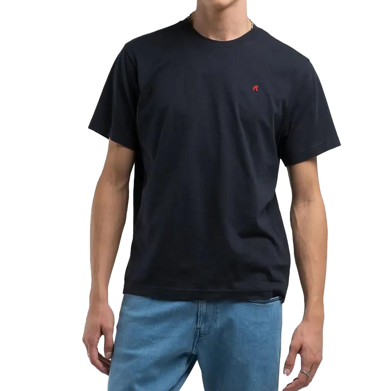 REPLAY T-Shirt In Jersey Con Ricamo R Uomo Blu Scuro M3015.000.2660 970 DARK BLUE 