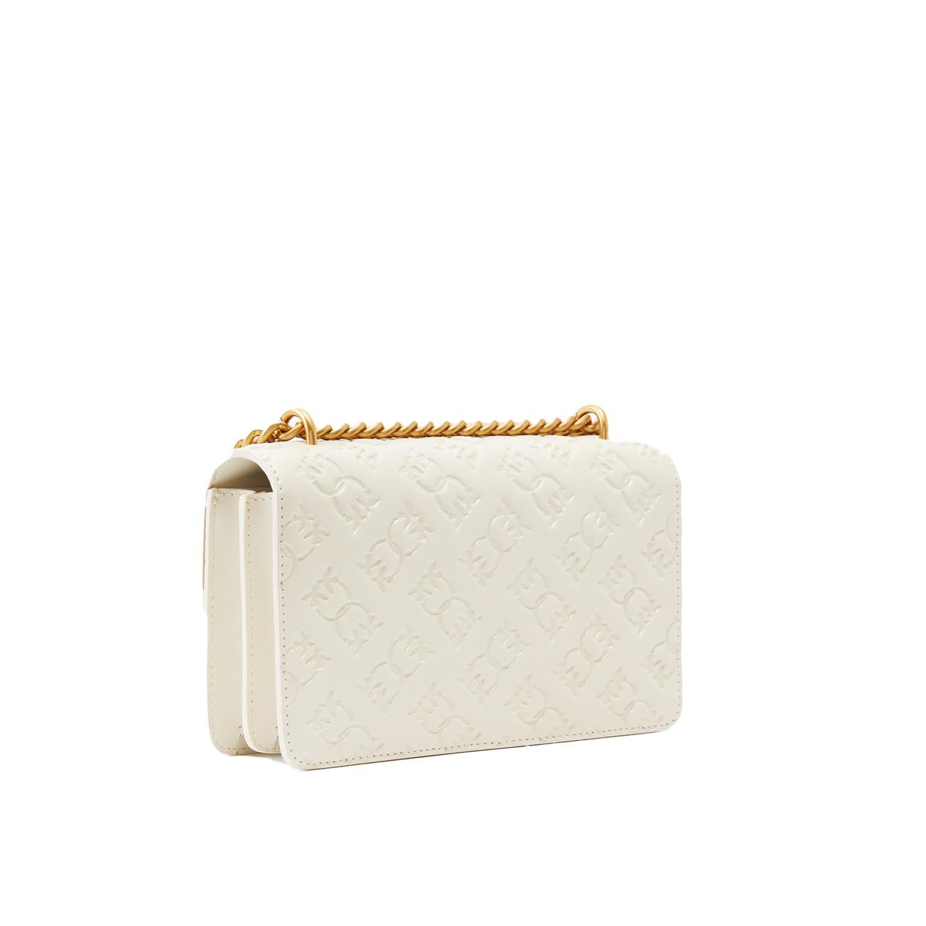 Tracolla Love One Mini Donna Bianco Seta Antique Gold 100074/A1YB Z14Q BIANCO SETA/ANTIQUE GOLD PINKO BAGS 