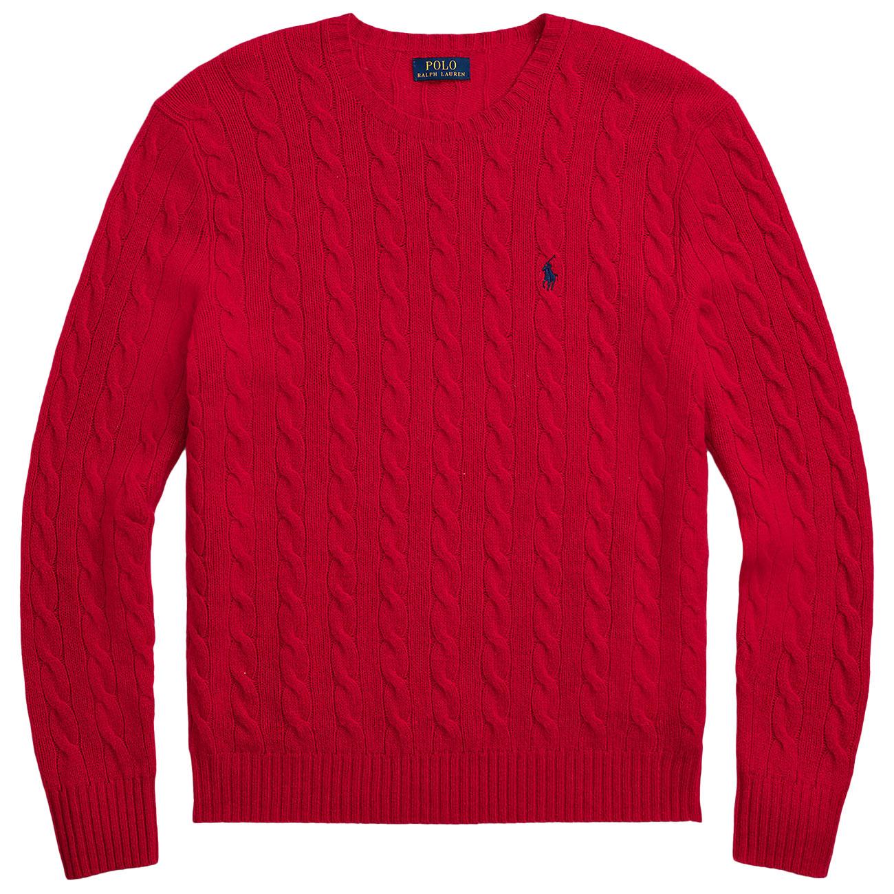 Maglia In Lana E Cashmere A Trecce 710876762 006 PARK AVE RED POLO RALPH LAUREN 
