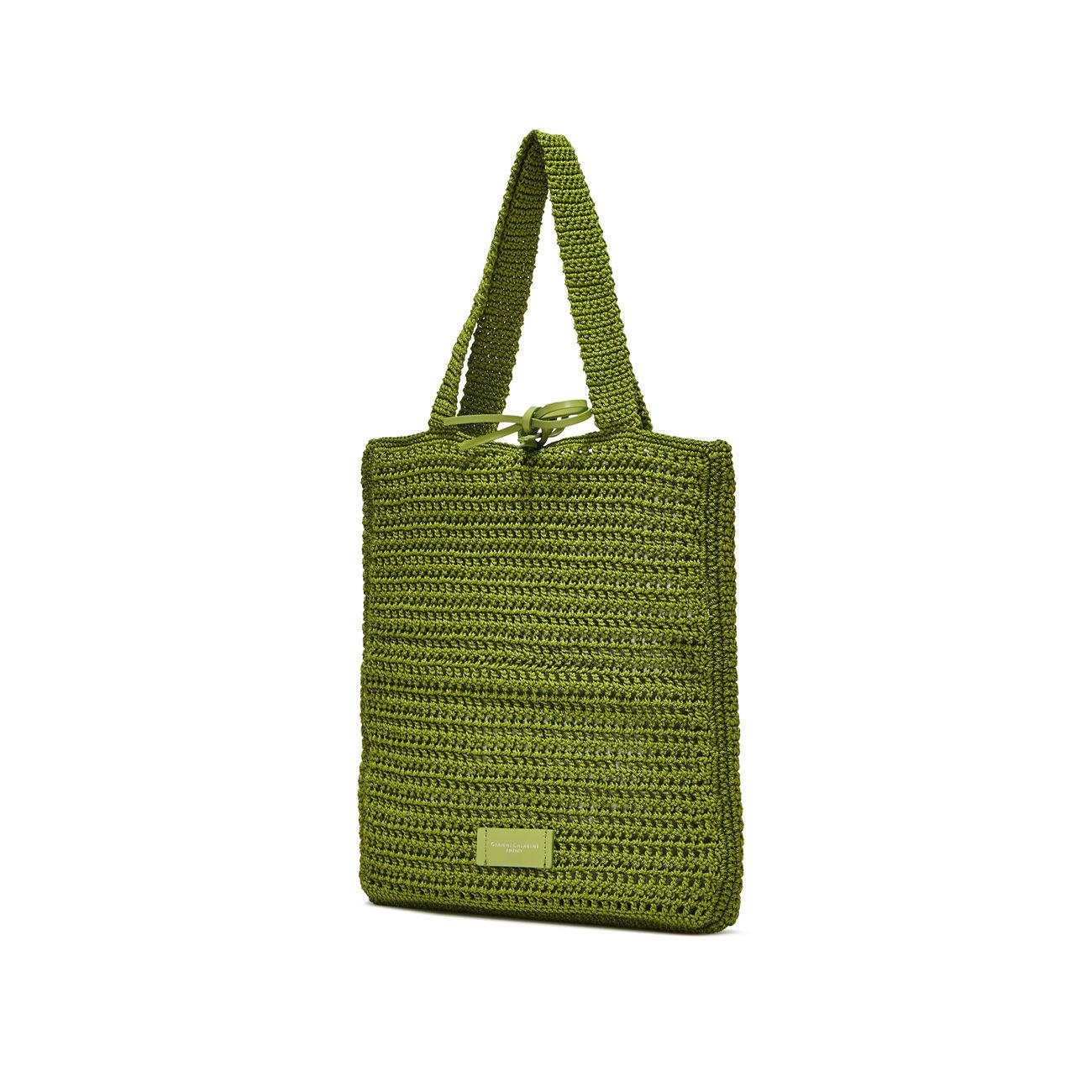BORSA VICTORIA PELLE E TESSUTO GIANNI CHIARINI BS10230SMCRH/PL 12886 WASABI GREEN GIANNI CHIARINI 