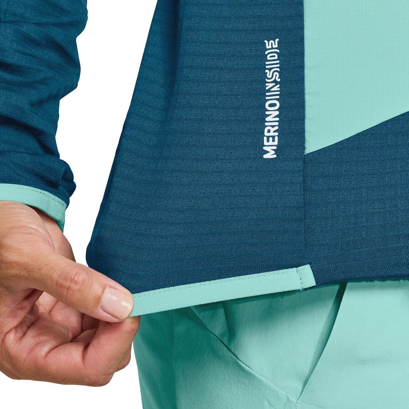 GIACCA D. LADIZ HYBRID JACKET ISOL. MERINO FUNZ. C/INSERTI ANTIVENTO ORTOVOX 86959 PETROL BLUE ORTOVOX 