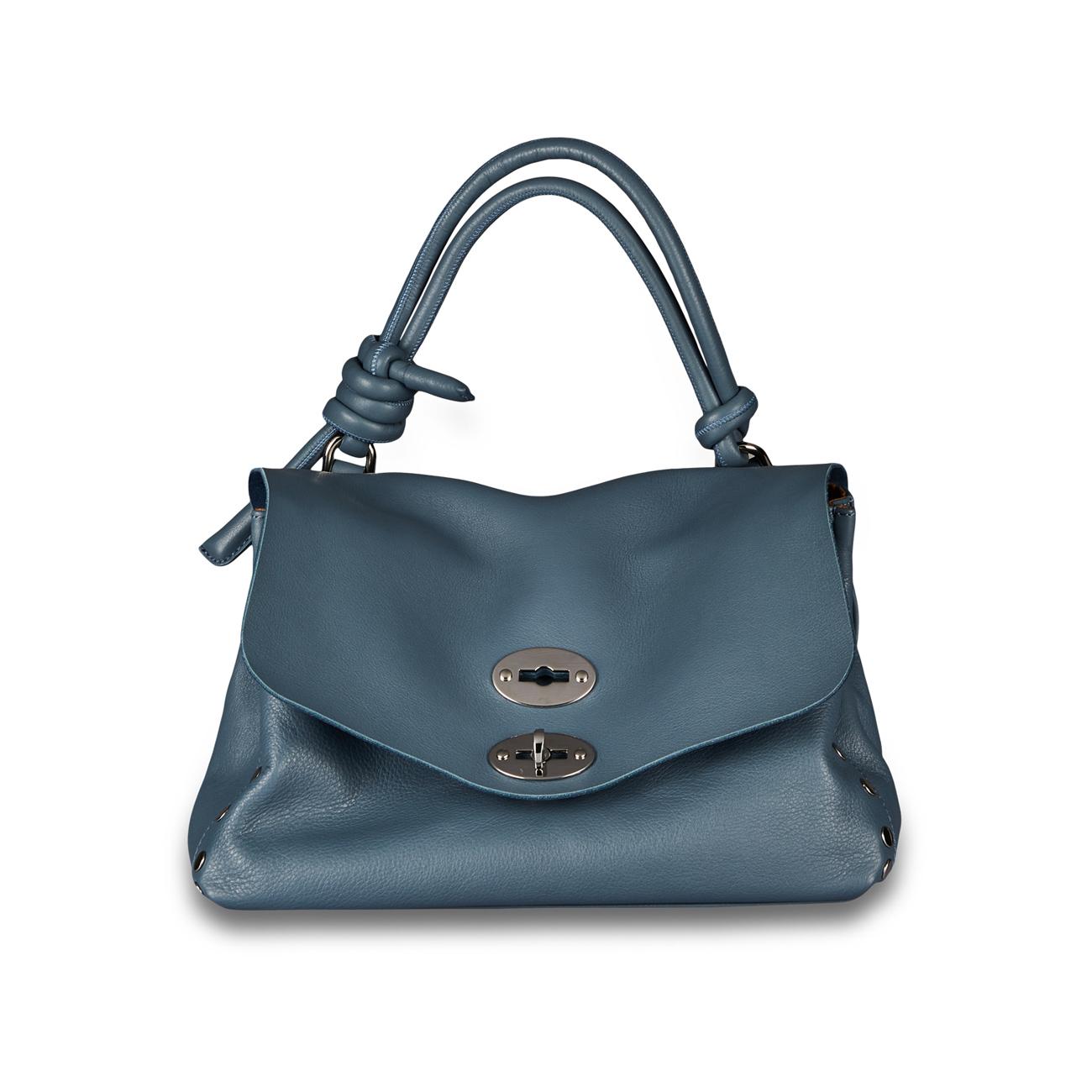 Borsa Postina M Piuma Knot Nero Donna Blue Atmosfera 068090 0660000 M Z0560 BLUE ATMOSFERA ZANELLATO 