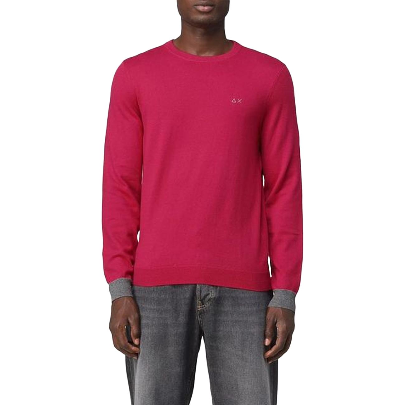 Pullover Round Elbow Contrast Uomo Ciclamino K42110 72 CICLAMINO SUN68 