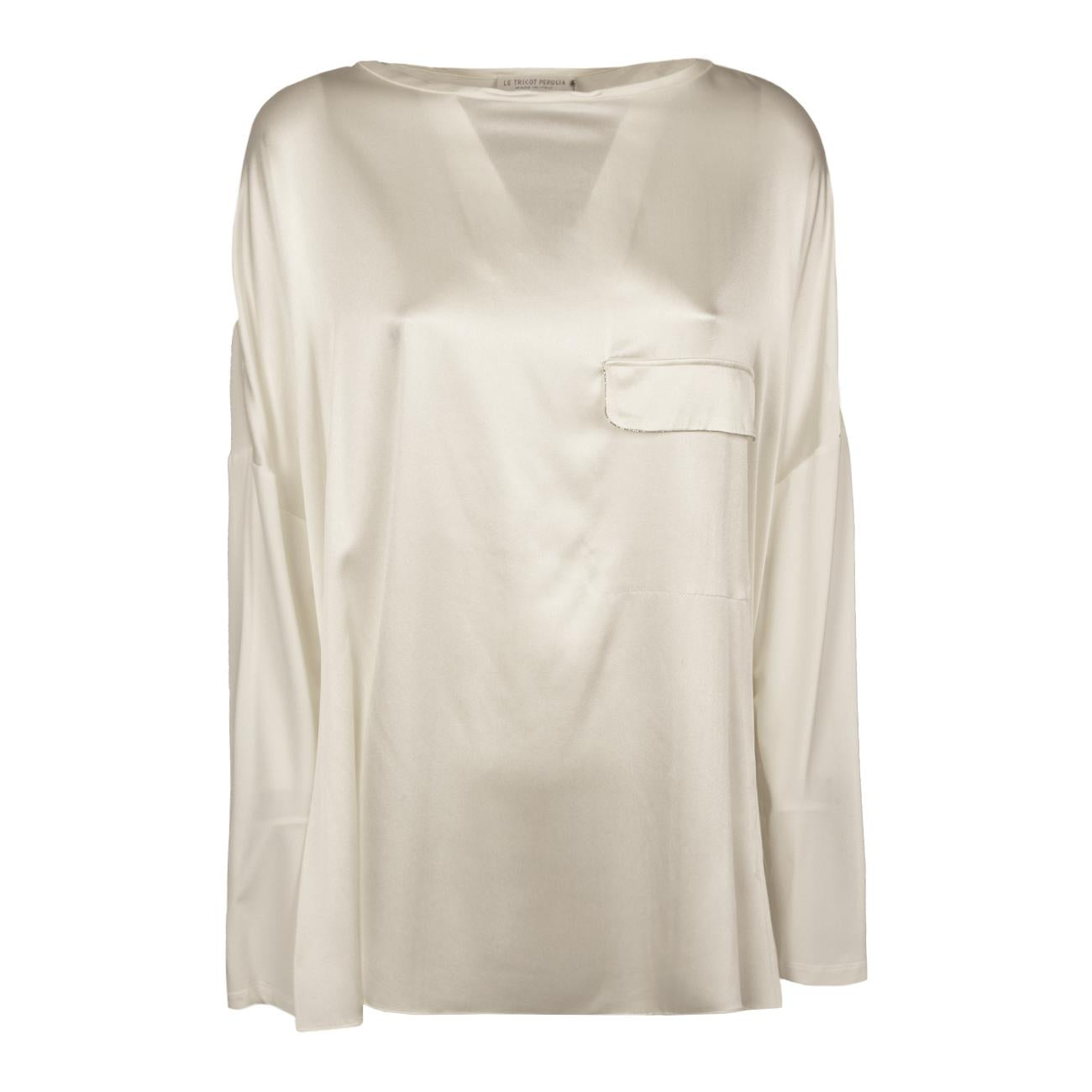 Blusa In Viscosa Donna White + Off White 66447 9184 WHITE+OFF WHITE LE TRICOT PERUGIA 