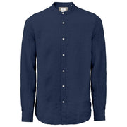 Camicia Coreana In Lino MK13002 BLUE MARKUP 