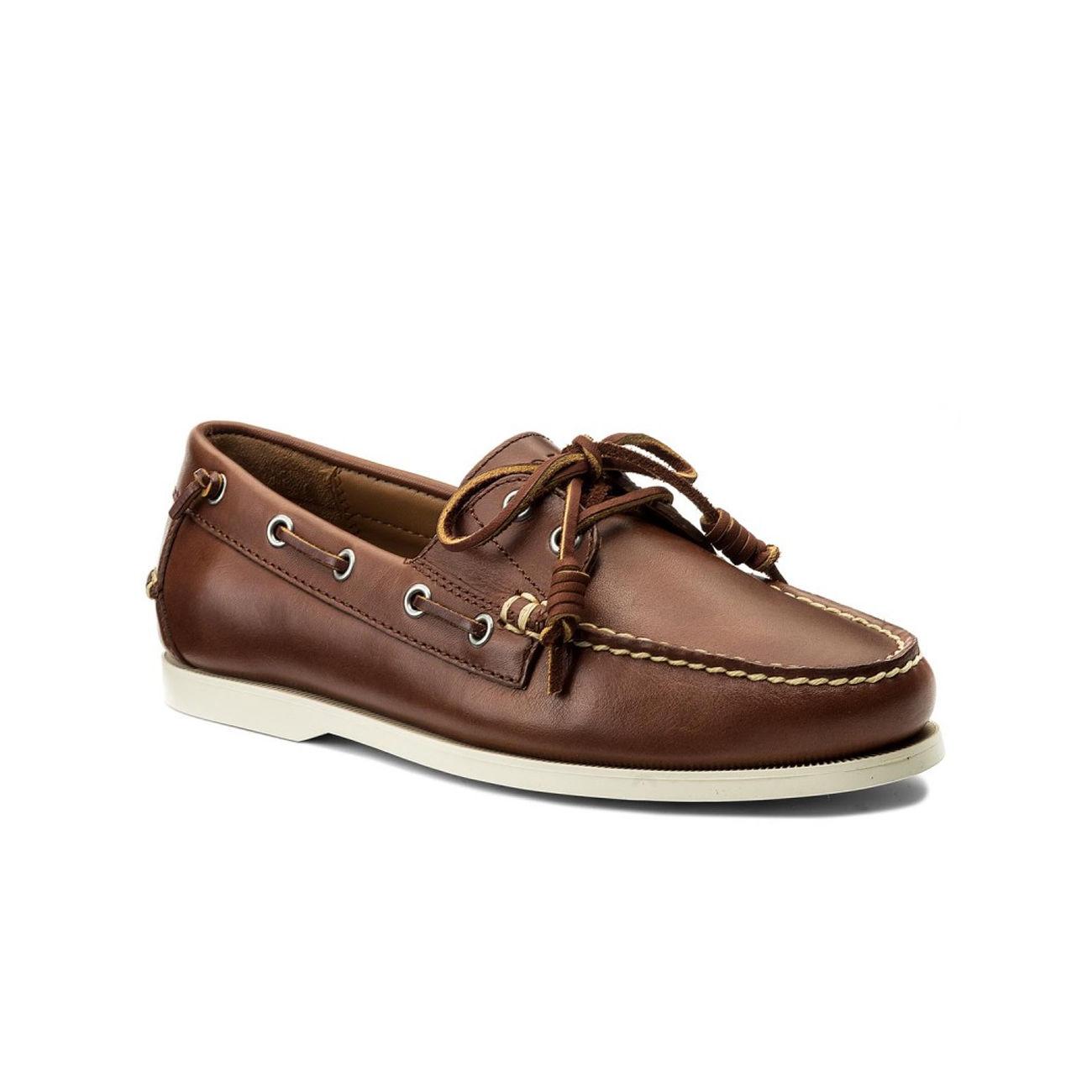 MOCASSINO U. MERTON SLIP ONS BOAT RL 803688543 001 DEEP SADDLE TAN POLO RALPH LAUREN 