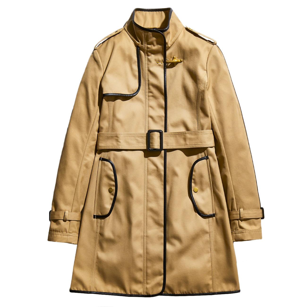 CAPPOTTO D. VIRGINIA REG. BOR. C/BORDINI IN PELLE FAY NAW50463940RHJC200 CANAPA/SABBIA FAY 