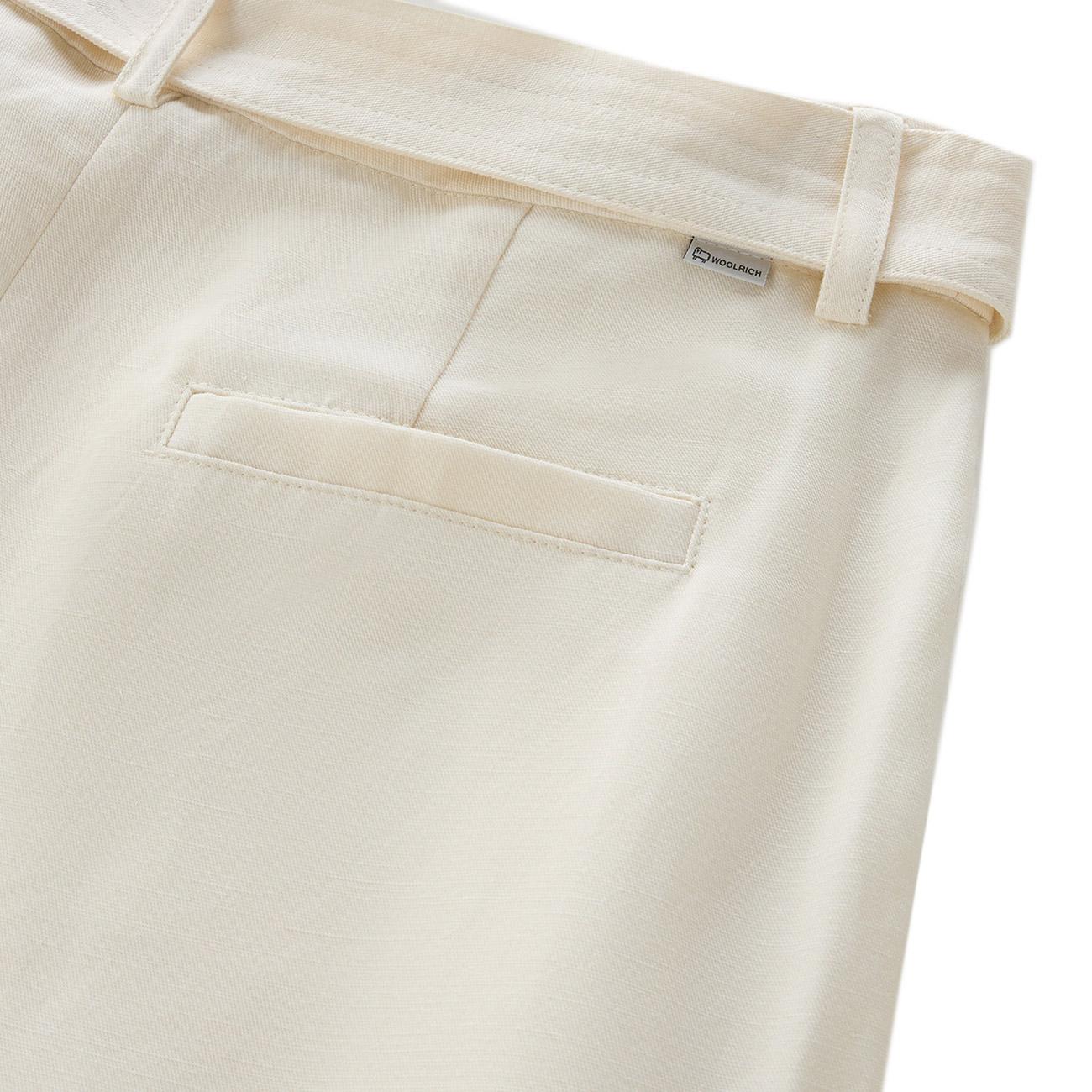 Pantalone In Misto Viscosa E Lino Donna Plaster White CFWWTR0151FRUT3043 8178 PLASTER WHITE WOOLRICH 