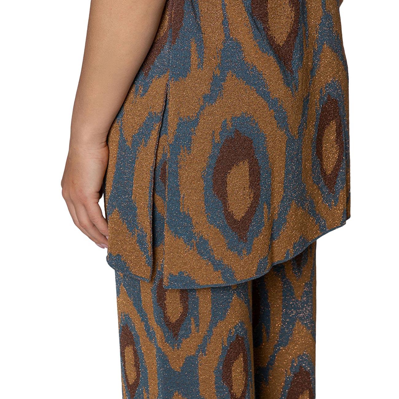 Maglia Jacquard Peacock Eyes MGKD13062 BLU AKEP 