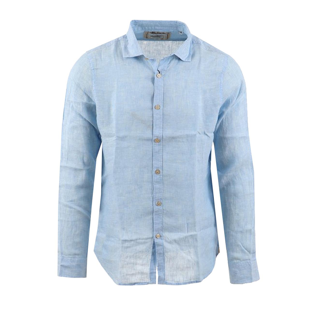 Camicia In Lino Uomo Celeste MK13003 CELESTE MARKUP 