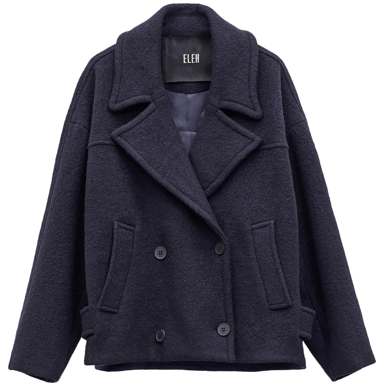 Cappotto Doppiopetto In Lana EFW250128 BLU ELEH 