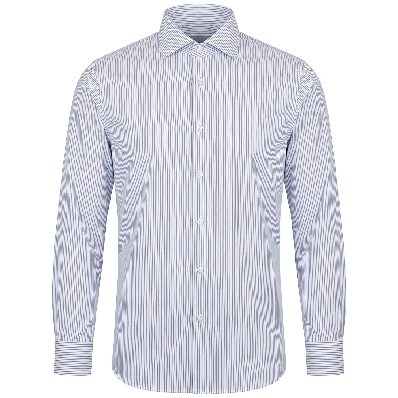 Camicia Slim SK Righe GMB/QMXCJE RC2 BIANCO/AZZURRO MASCHERONI 
