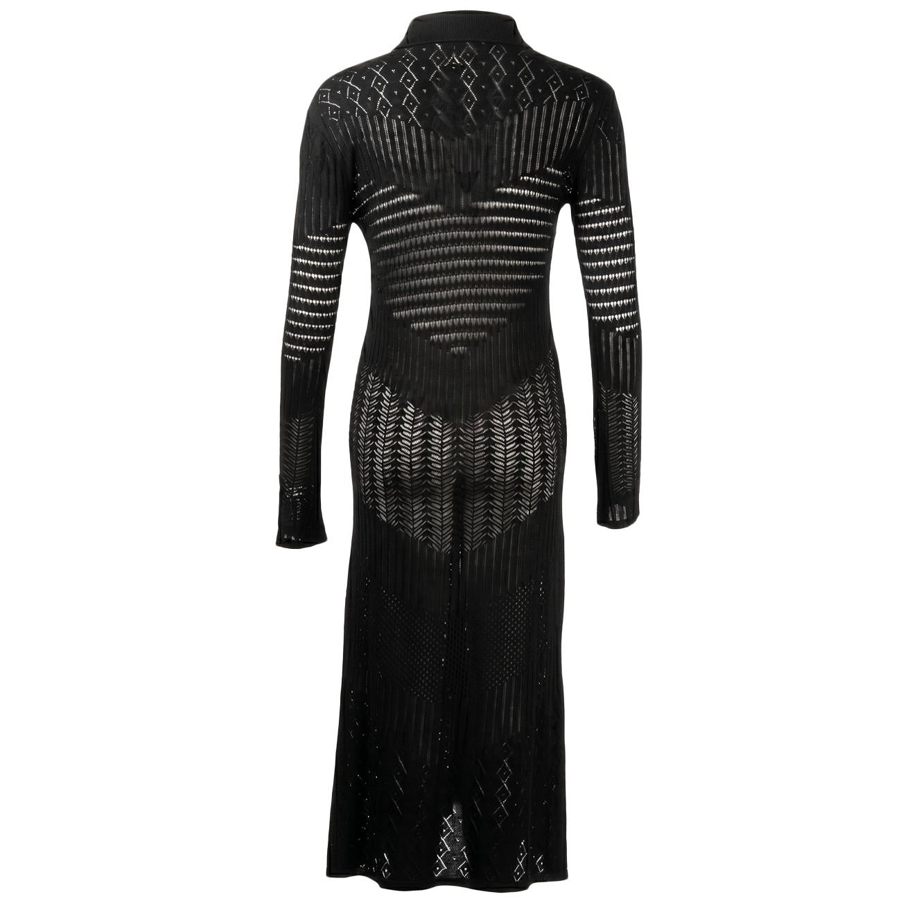 Maxi Cardigan Punto Pizzo MGKD13046 NERO AKEP 