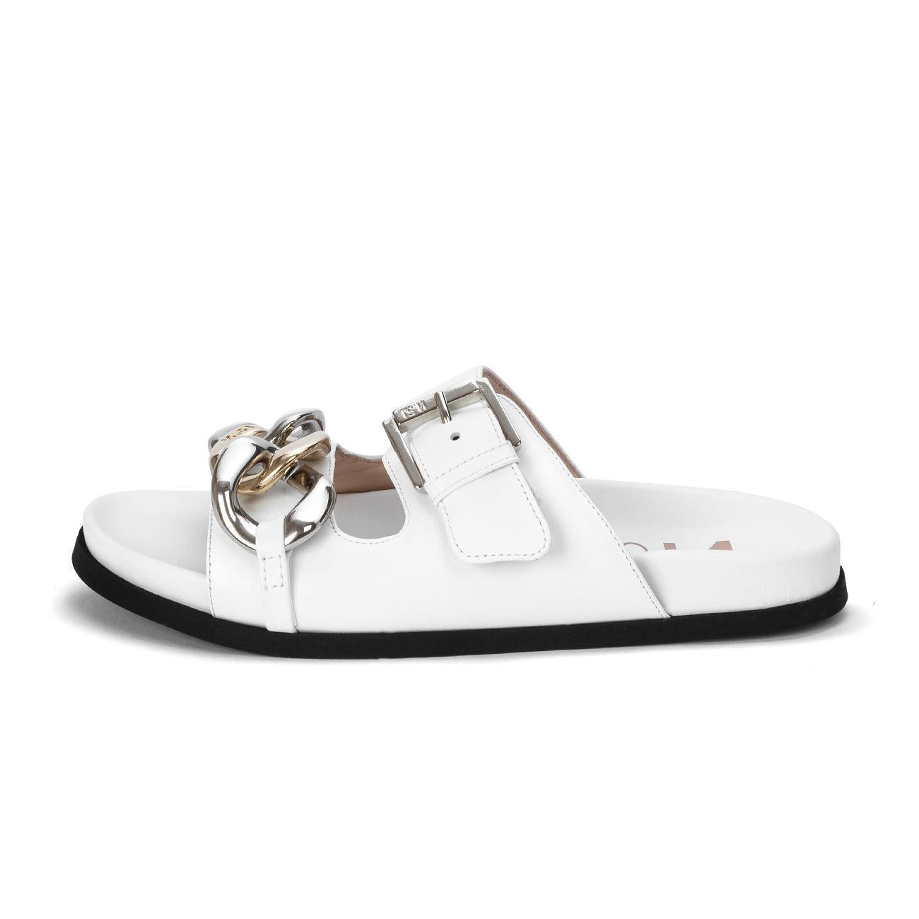 Sandali Con Fibbia In Pelle Donna Bianco N21/22ESP03100310 W001WHITE N°21 