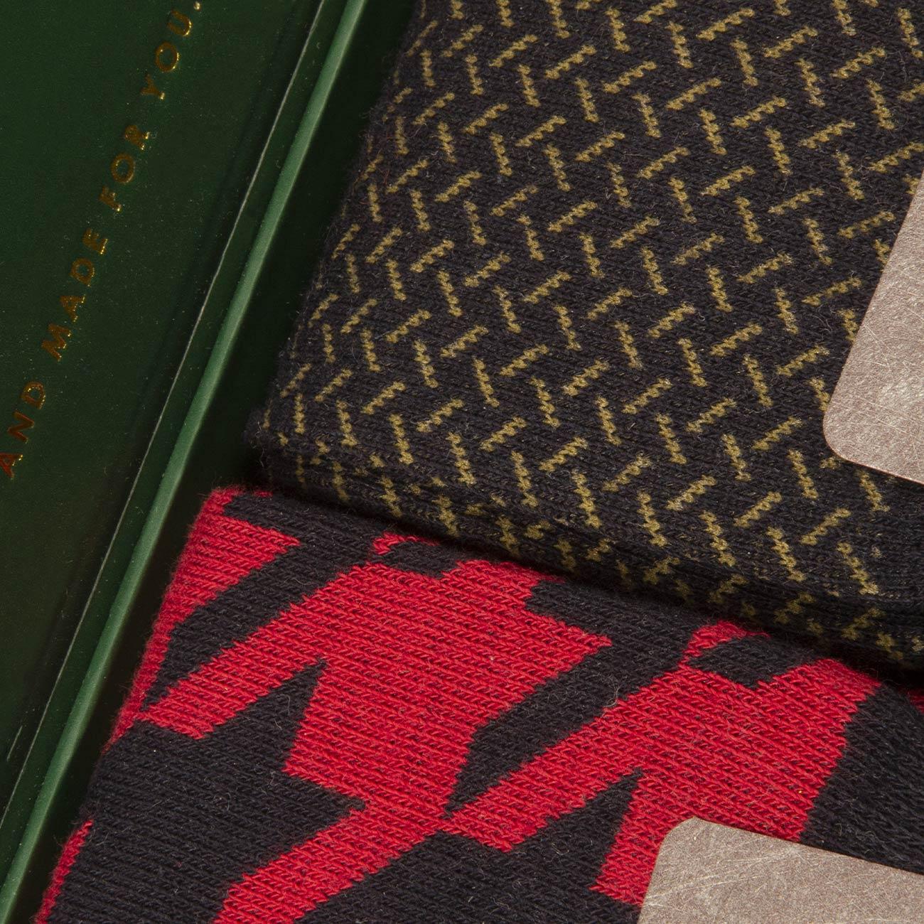 Gift Box Bipack Pied De Poule E Intreccio Uomo Blu 64150G2 V0011 BLU RED SOX 