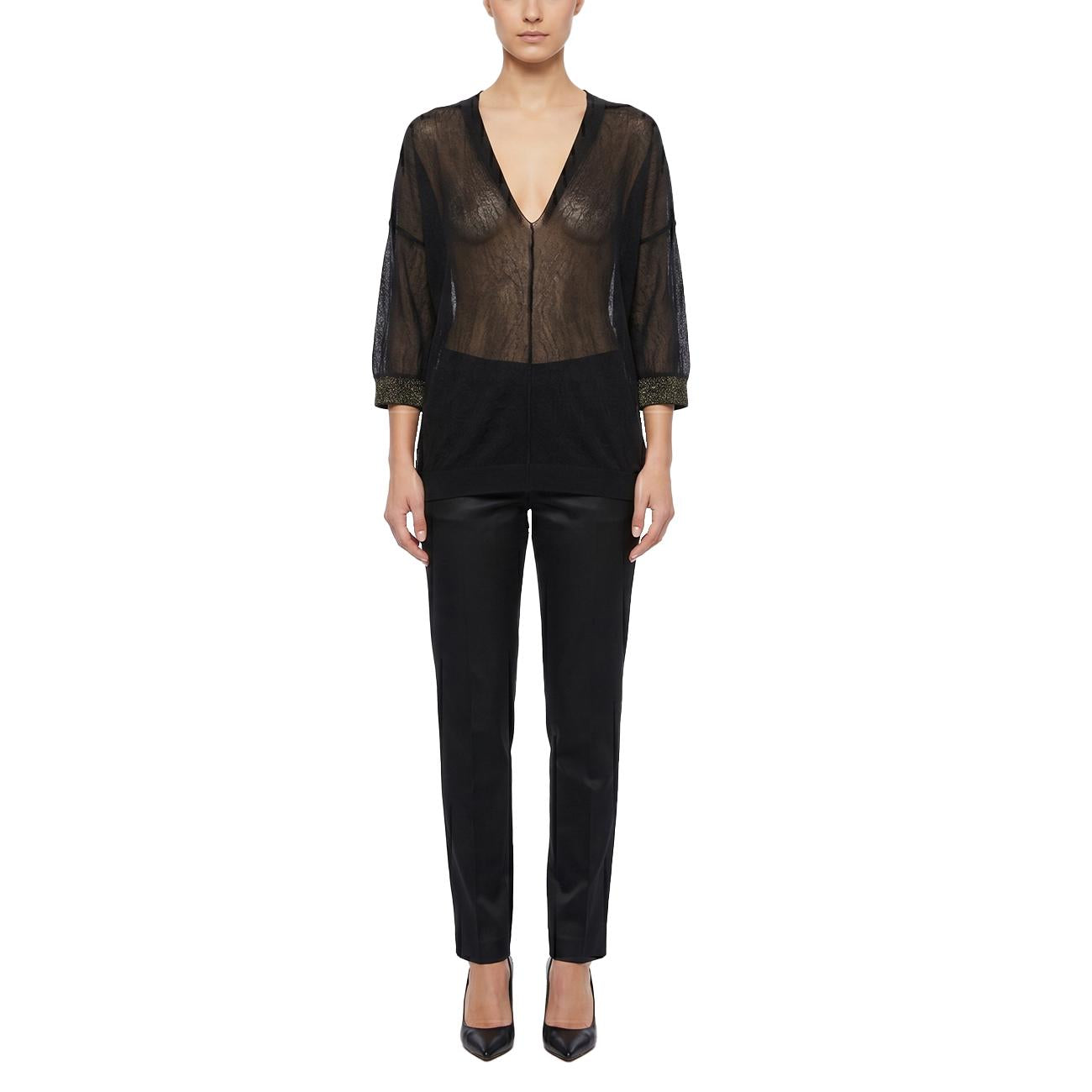 Blusa Light Jacquard Full Colo CMKD13235 NERO AKEP 