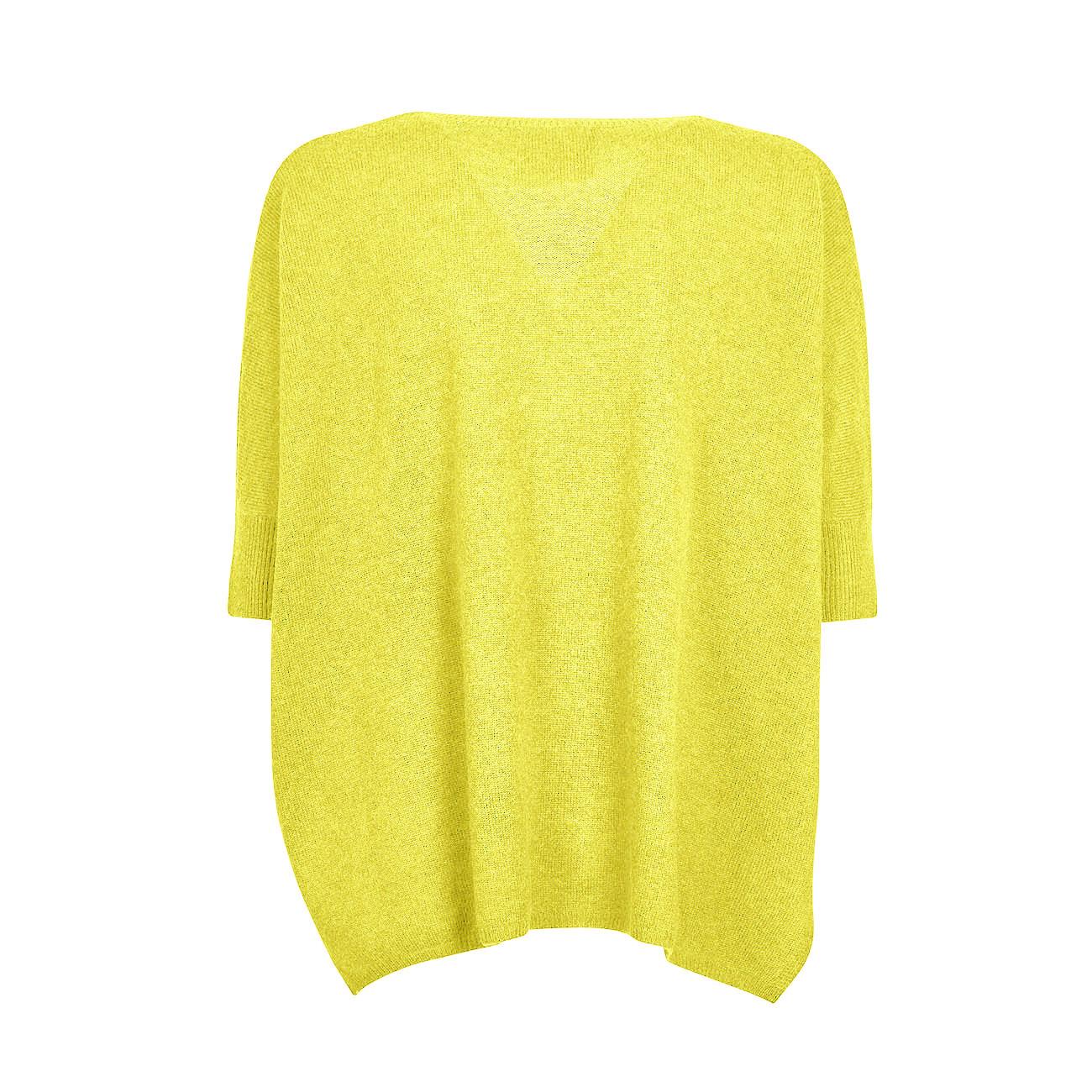 Pull Kate Con Scollo A V Donna Jaune Fluo AC142010C JAUNE FLUO ABSOLUT CASHMERE 