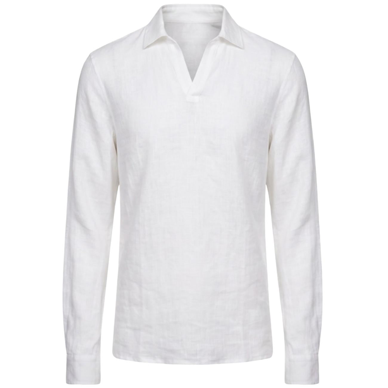Polo In Lino 60191/96803 250 BIANCO GRAN SASSO 