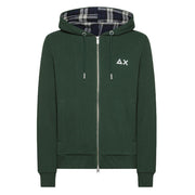 Felpa Con Zip A Contrasto Uomo Verde F43123 37 VERDE SUN68 
