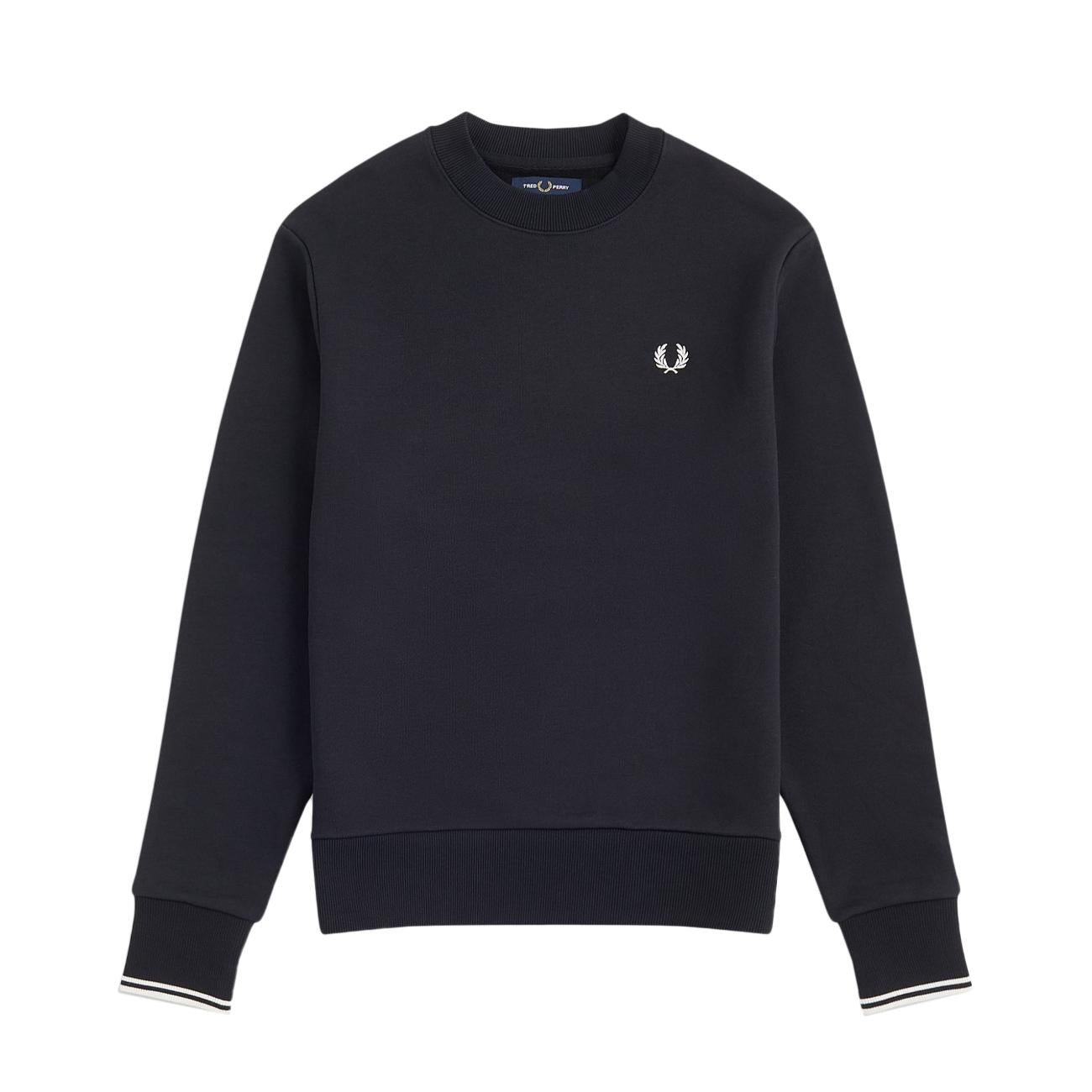 FELPA U. GC M/L COTONE C/PROF. IN CONTRASTO FRED PERRY M7535 184 NERO FRED PERRY 