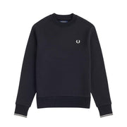 FELPA U. GC M/L COTONE C/PROF. IN CONTRASTO FRED PERRY M7535 184 NERO FRED PERRY 