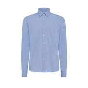 Camicia Oxford Jacquard Uomo Celeste 24253 V60 RRD 
