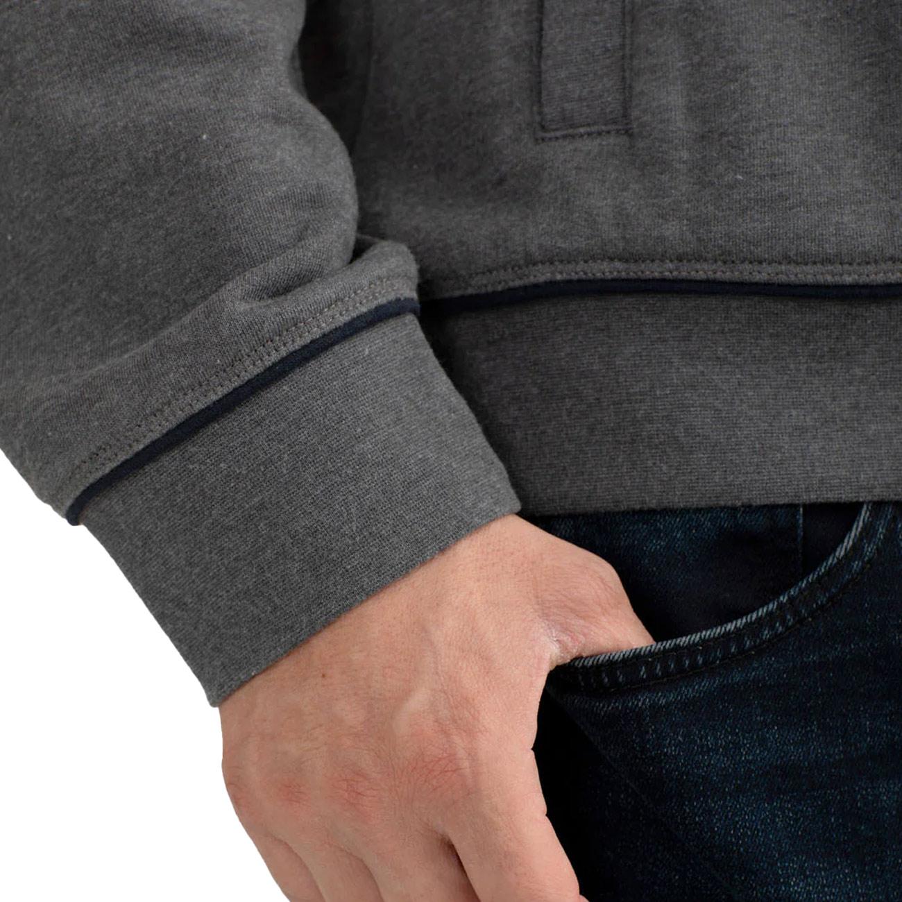 Felpa Full Zip Con Dettagli Americani FM25W20FZ A0953 ANTRACITE MELANGE FRED MELLO 