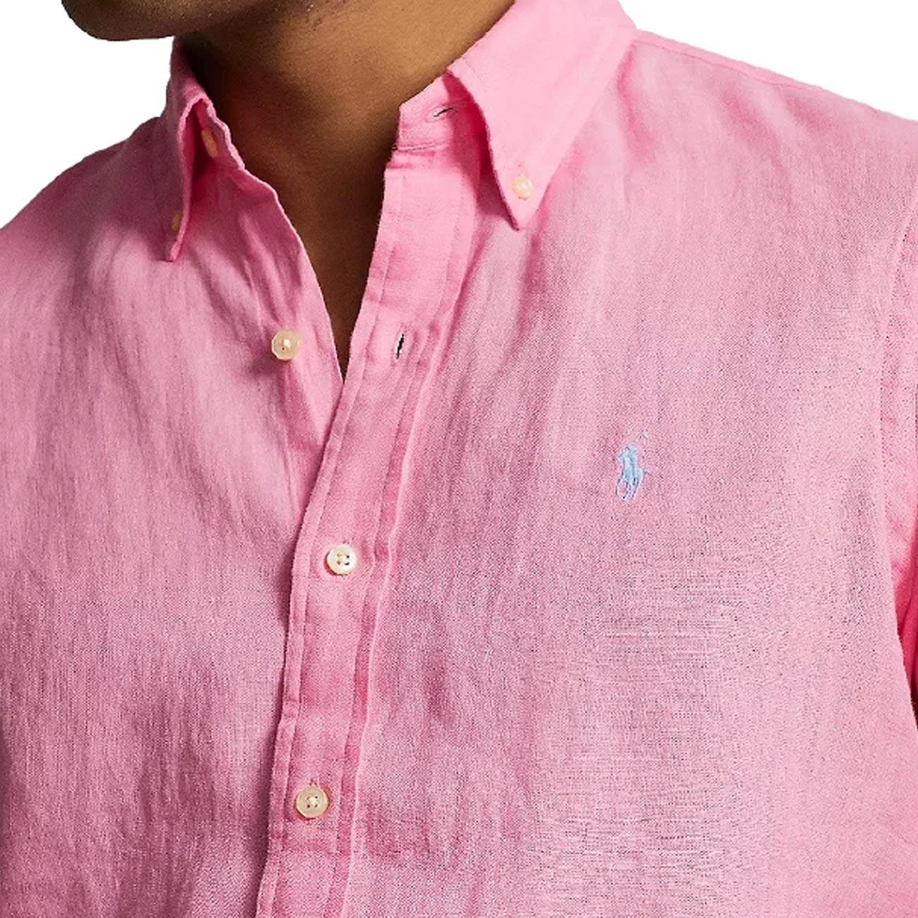Camicia In Lino Uomo Florida Pink 710829443 028 FLORIDA PINK POLO RALPH LAUREN 