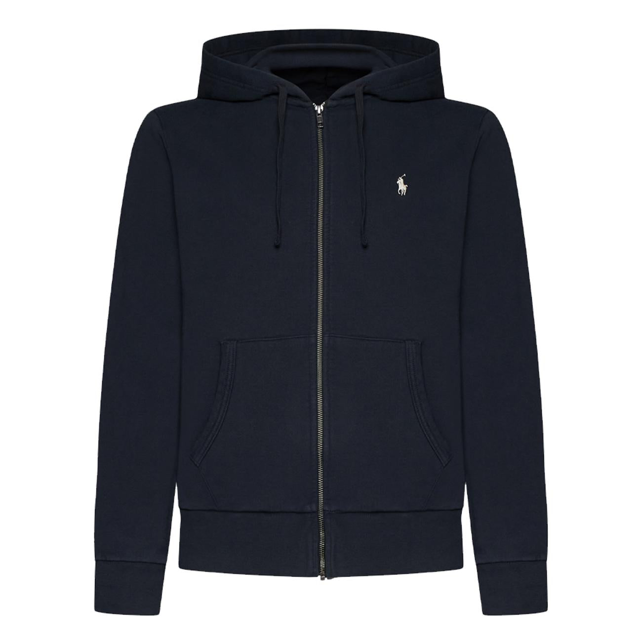 Felpa Full Zip Uomo Faded Black Canvas 710916692 010 FADED BLACK CANVAS POLO RALPH LAUREN 
